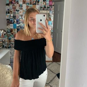 Brandy Melville off the shoulder black flowy top